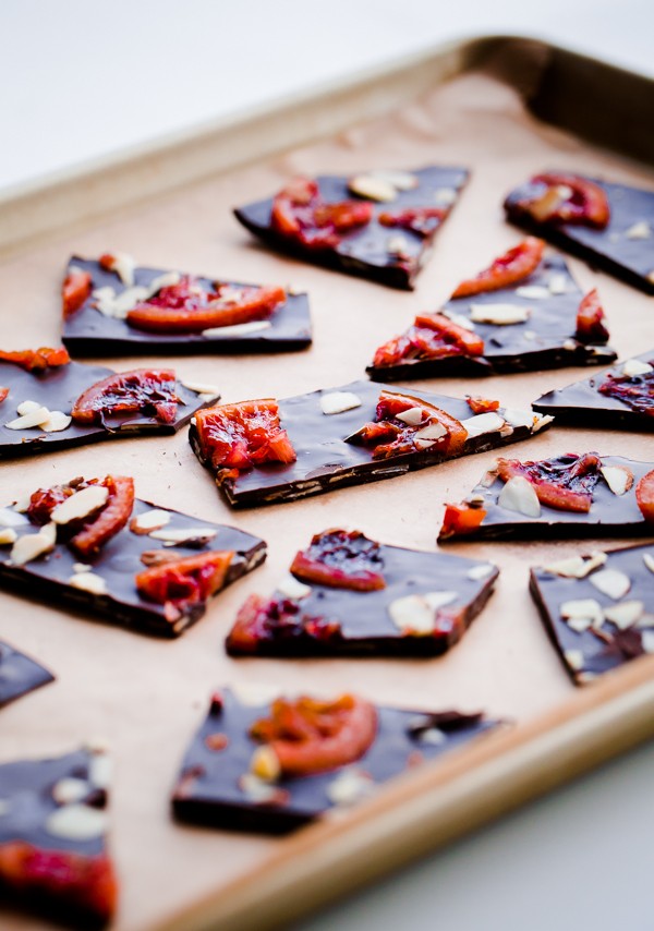 Blood Orange Chocolate Bark with Almonds