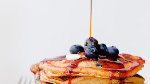 Blueberry Rye Pancakes With Molasses Syrup A Beautiful Plate