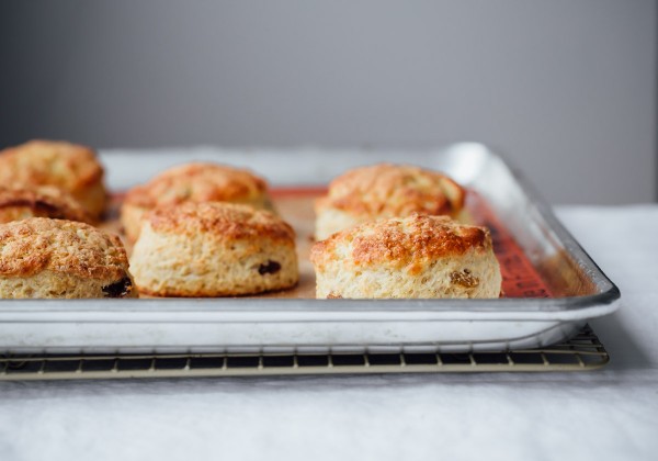 These Irish Soda Bread Scones are fluffy, lightly sweetened, filled with plump golden raisins, and pair perfectly with some butter and jam!
