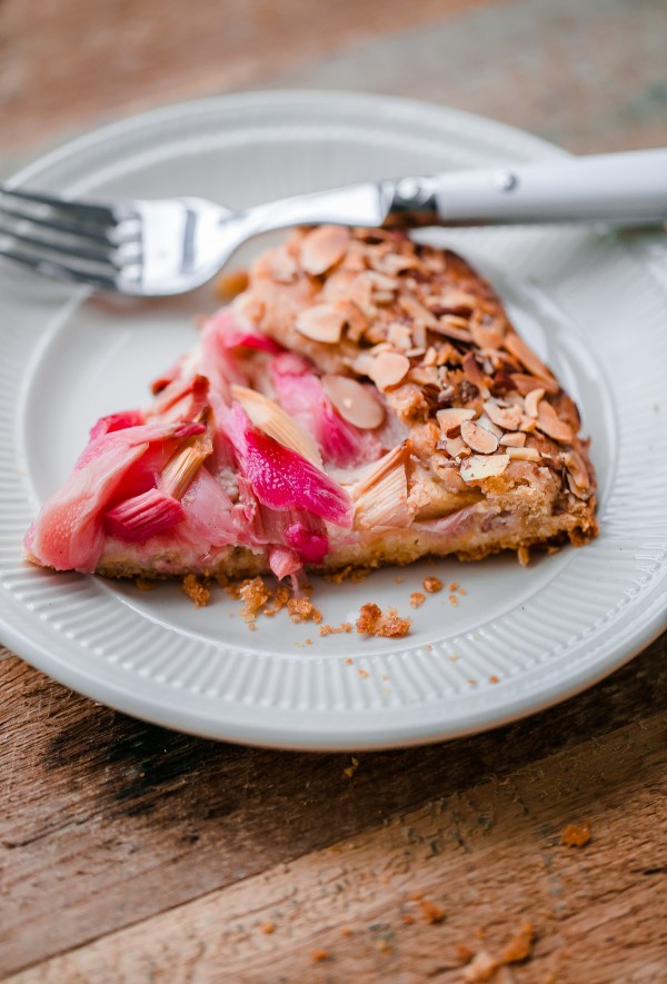 Rhubarb Galette with Orange Frangipane - a simple whole grain tart filled with fresh rhubarb and almond filling. 