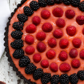 Triple-Citrus Tart with Chocolate Crust and Berries