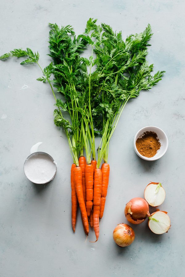 Whole Carrots Onions and Spices