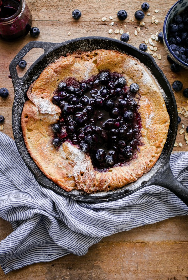 Gluten Free Dutch Baby with Blueberries