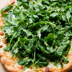 Lemon Truffle Arugula Pizza. One of my favorite pizza recipes!