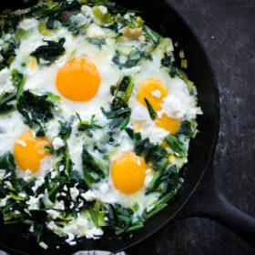 Sautéed Dandelion Greens with Eggs