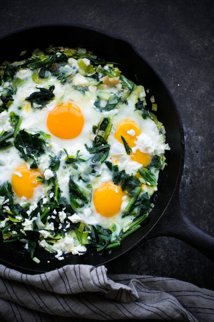 Sautéed Dandelion Greens with Eggs