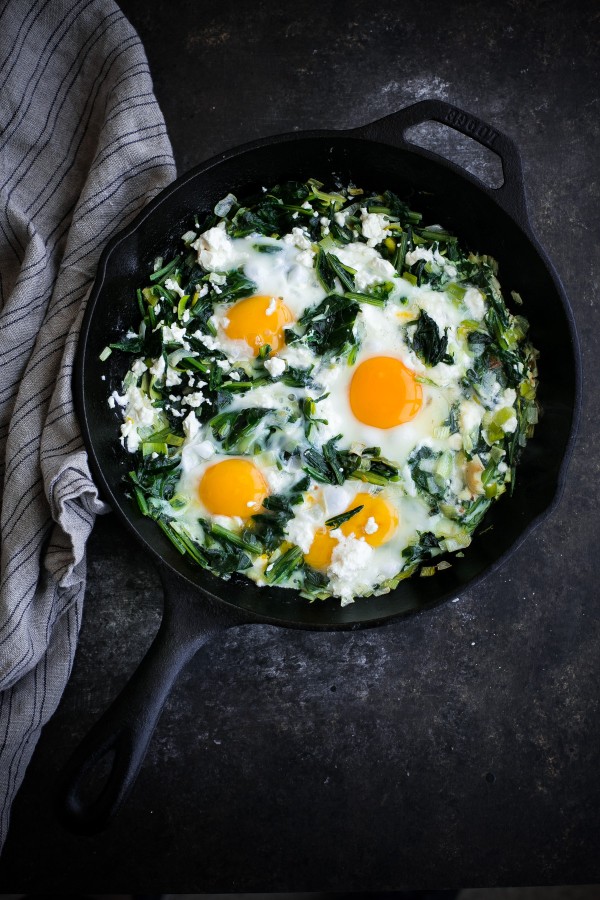 Sautéed Dandelion Greens with Eggs