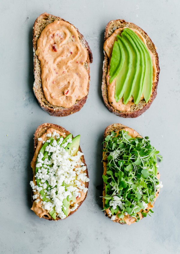 Spicy Hummus Avocado Toast with Feta