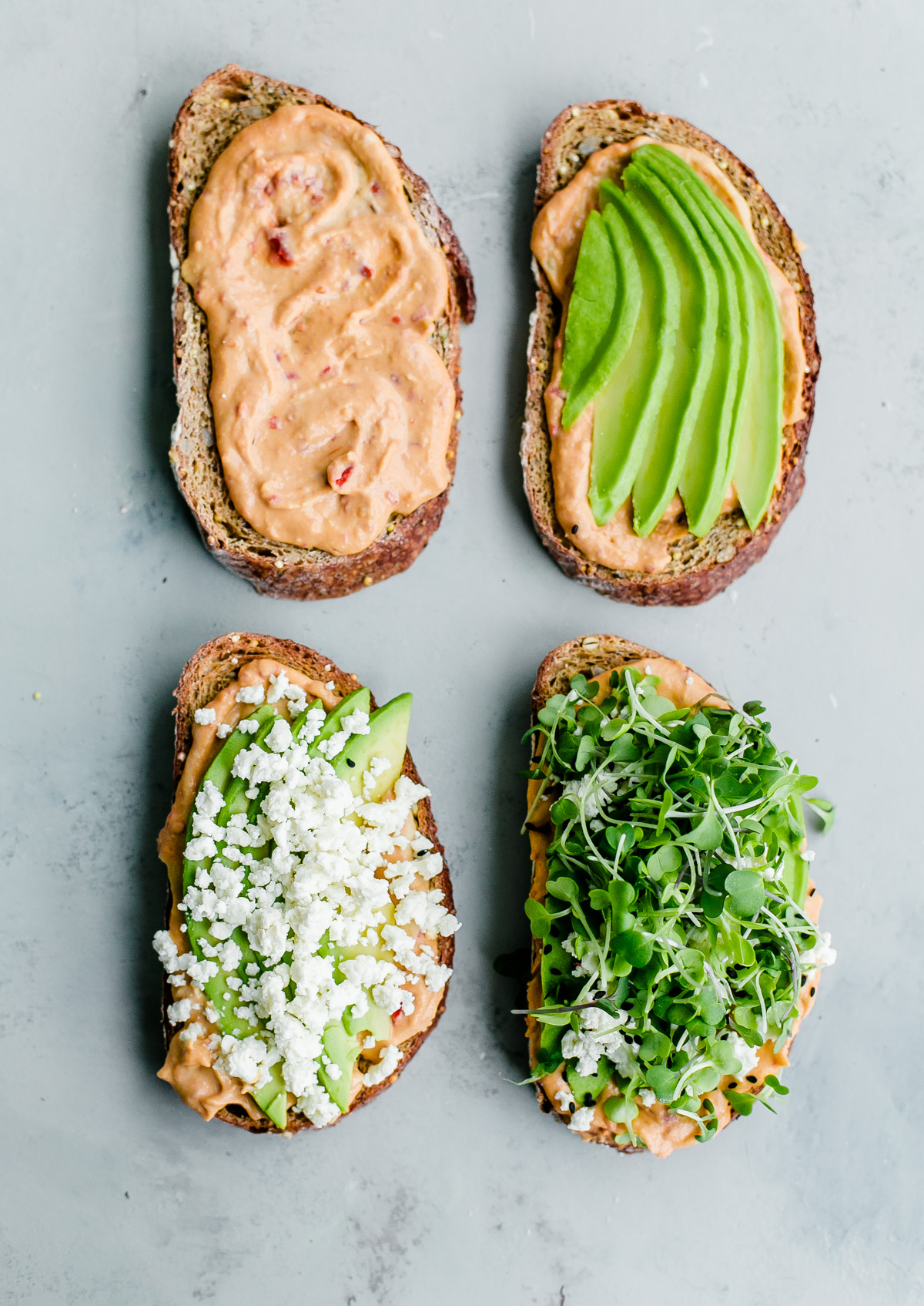 Spicy Hummus Avocado Toast with Feta - A Beautiful Plate