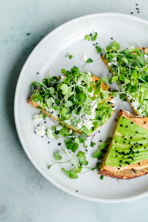 Spicy Hummus Toast with Avocado