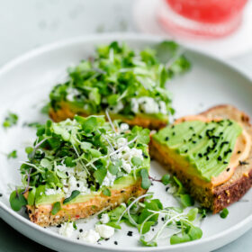 Spicy Hummus Avocado Toast with Feta