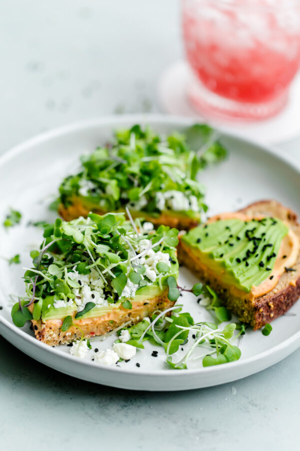 Spicy Hummus Avocado Toast with Feta