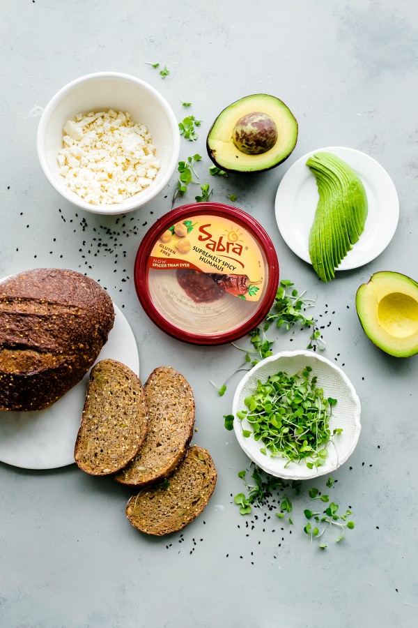 Spicy Hummus Avocado Toast Ingredients