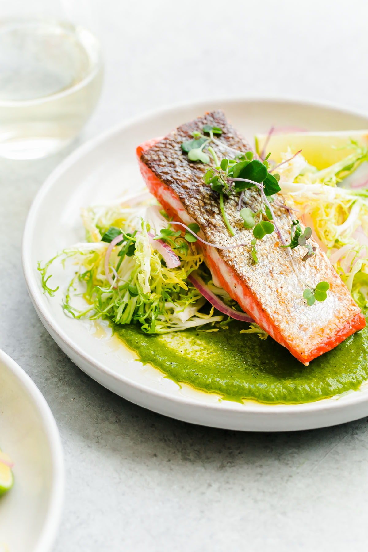 searedsockeyesalmonwithgreenadobosauce13 A Beautiful Plate