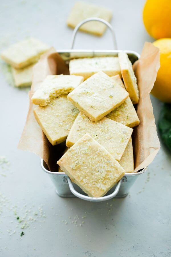 Lemon Basil Shortbread Cookies