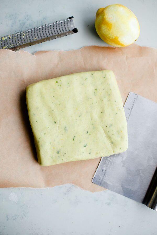 Lemon Basil Shortbread Dough