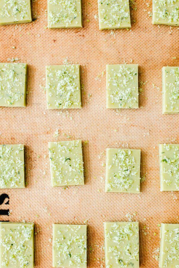 Unbaked Lemon Basil Shortbread Cookies