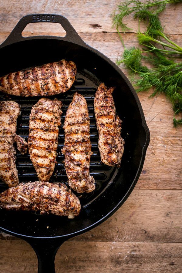 Za'atar Grilled Chicken Bulgur Bowls with Tahini Sauce - grilled chicken is paired with bulgur, roasted vegetables, feta cheese, and tahini sauce in this healthy main course. 