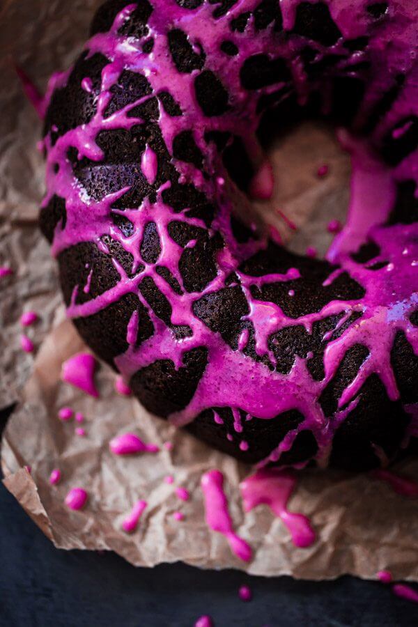 Chocolate Beet Bundt Cake with Beet Glaze. This incredibly moist, fluffy foolproof chocolate beet bundt cake is topped with a beautiful, naturally colored beet glaze!