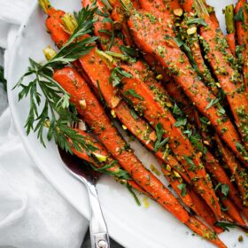 Roasted Carrots with Carrot Top Pesto