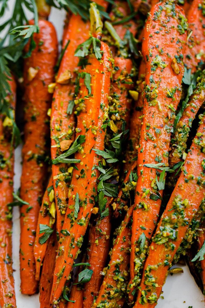 Roasted Carrots with Carrot Top Pesto