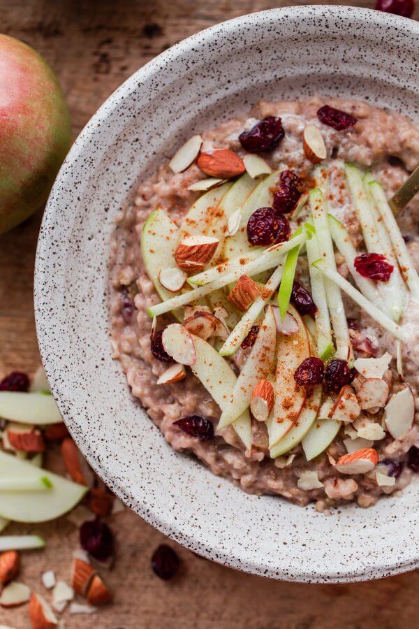 Slow Cooker Steel Cut Oats with Apple and Cranberries
