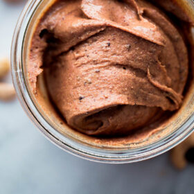 HOMEMADE Espresso Almond Cashew Butter. Almond cashew butter with a kick from espresso beans, vanilla, and a touch of maple syrup.