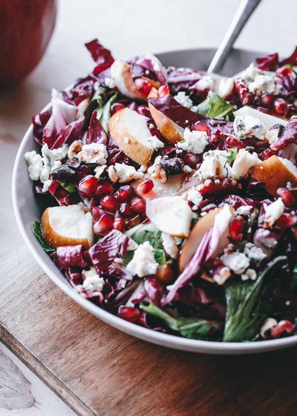 12 Healthy Winter Recipes: Pear, Radicchio, Gorgonzola, Pomegranate Salad