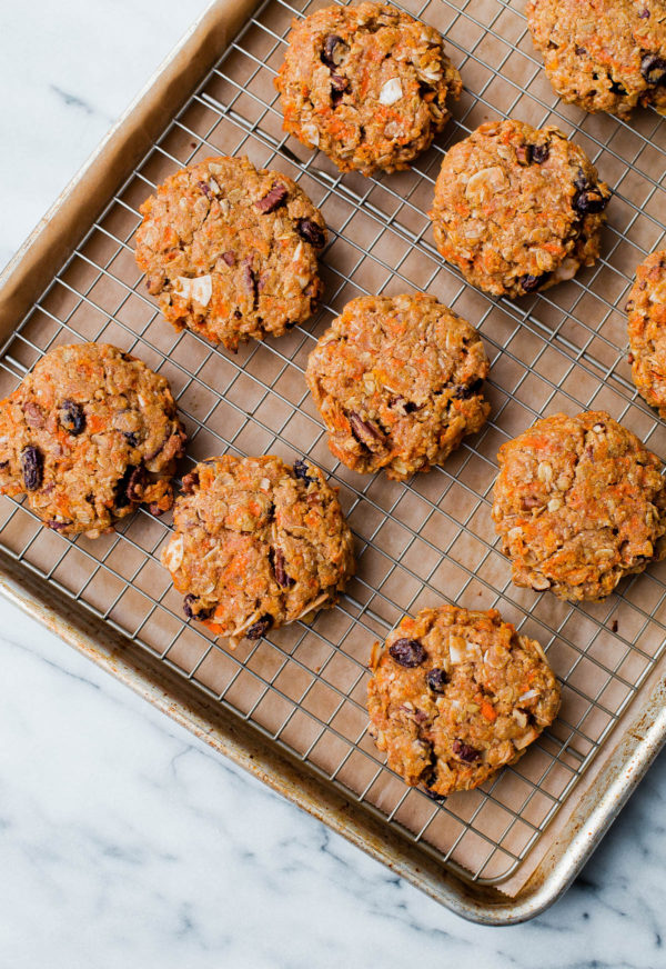 Carrot Cake Breakfast Cookies on Cooling Rack