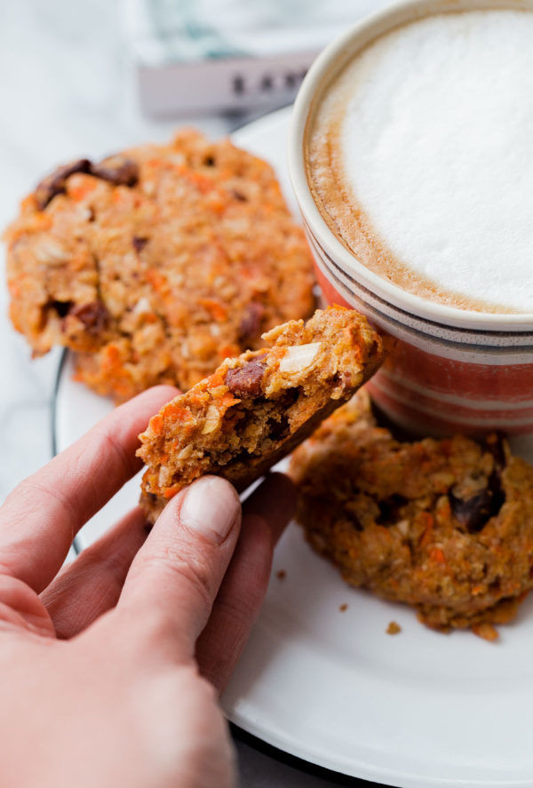 Hand holding Carrot Cake Breakfast Cookies