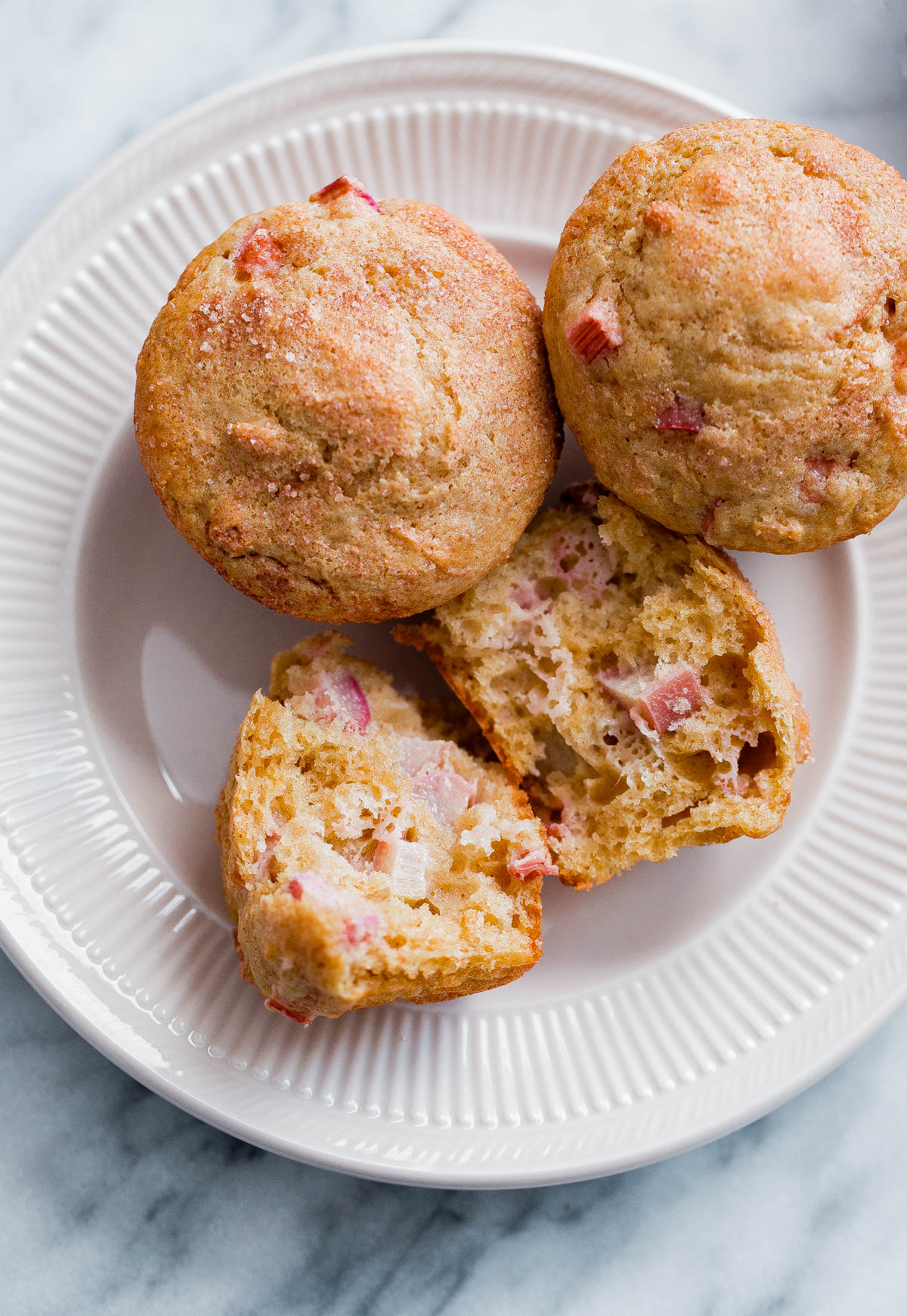 Easy Rhubarb Muffins - A Beautiful Plate