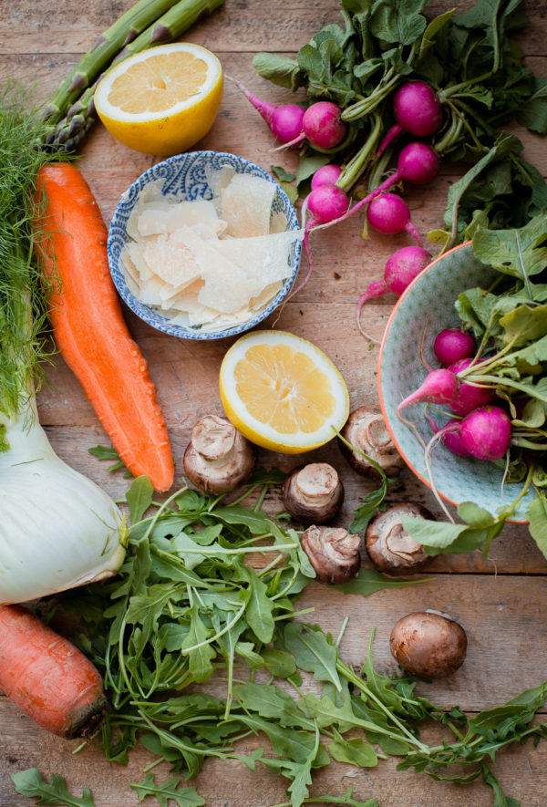 Shaved Vegetable Salad Ingredients