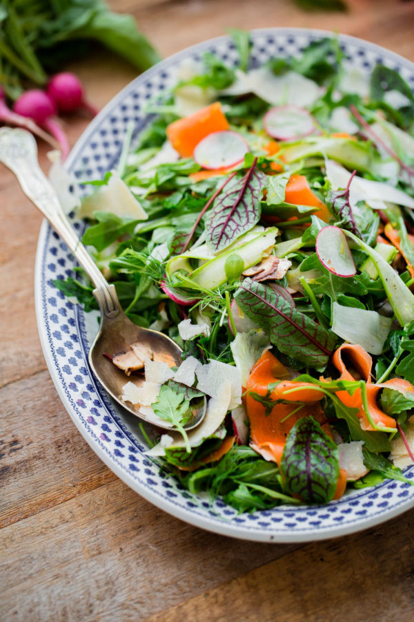 Shaved Vegetable Salad with Parmesan.