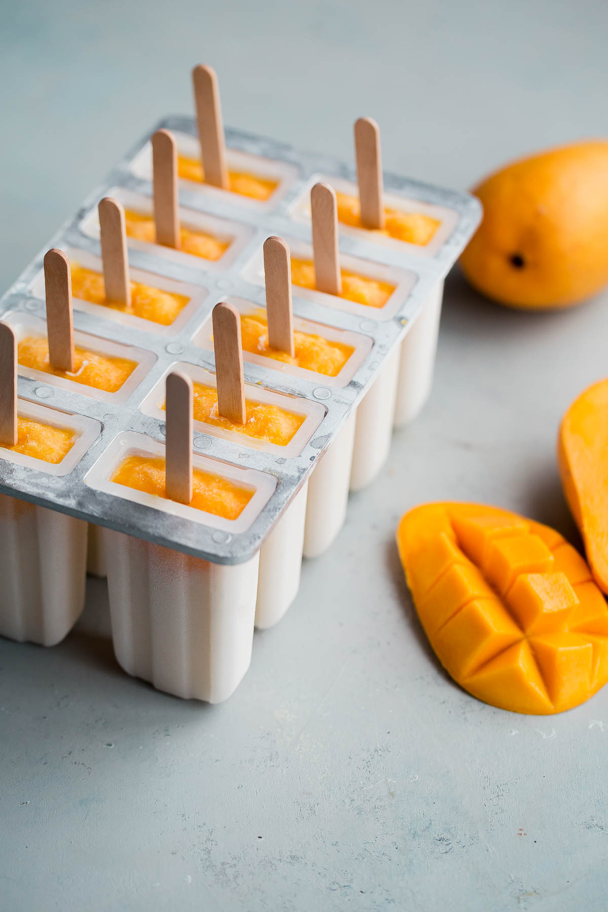 Mango Lassi Popsicles in Mold