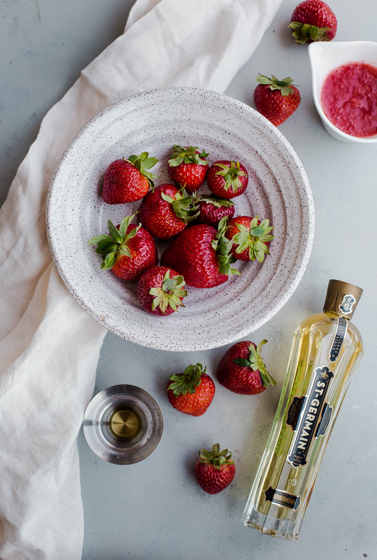 Strawberries and Elderflower Liqueur