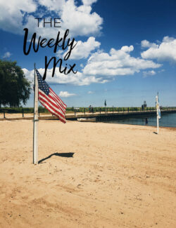 American Flag on Beach