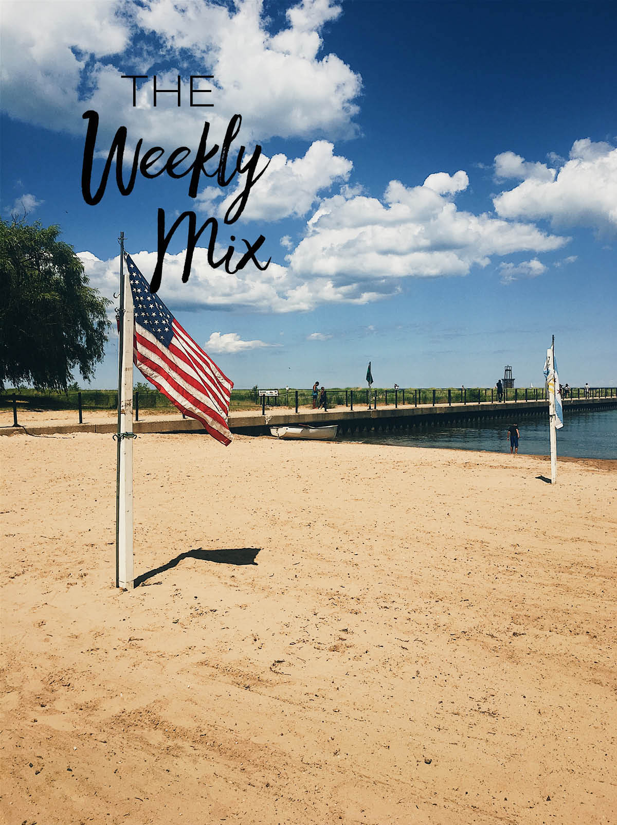 American Flag on Beach