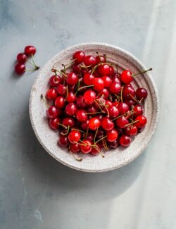 Fresh Sour Cherries in Bowl