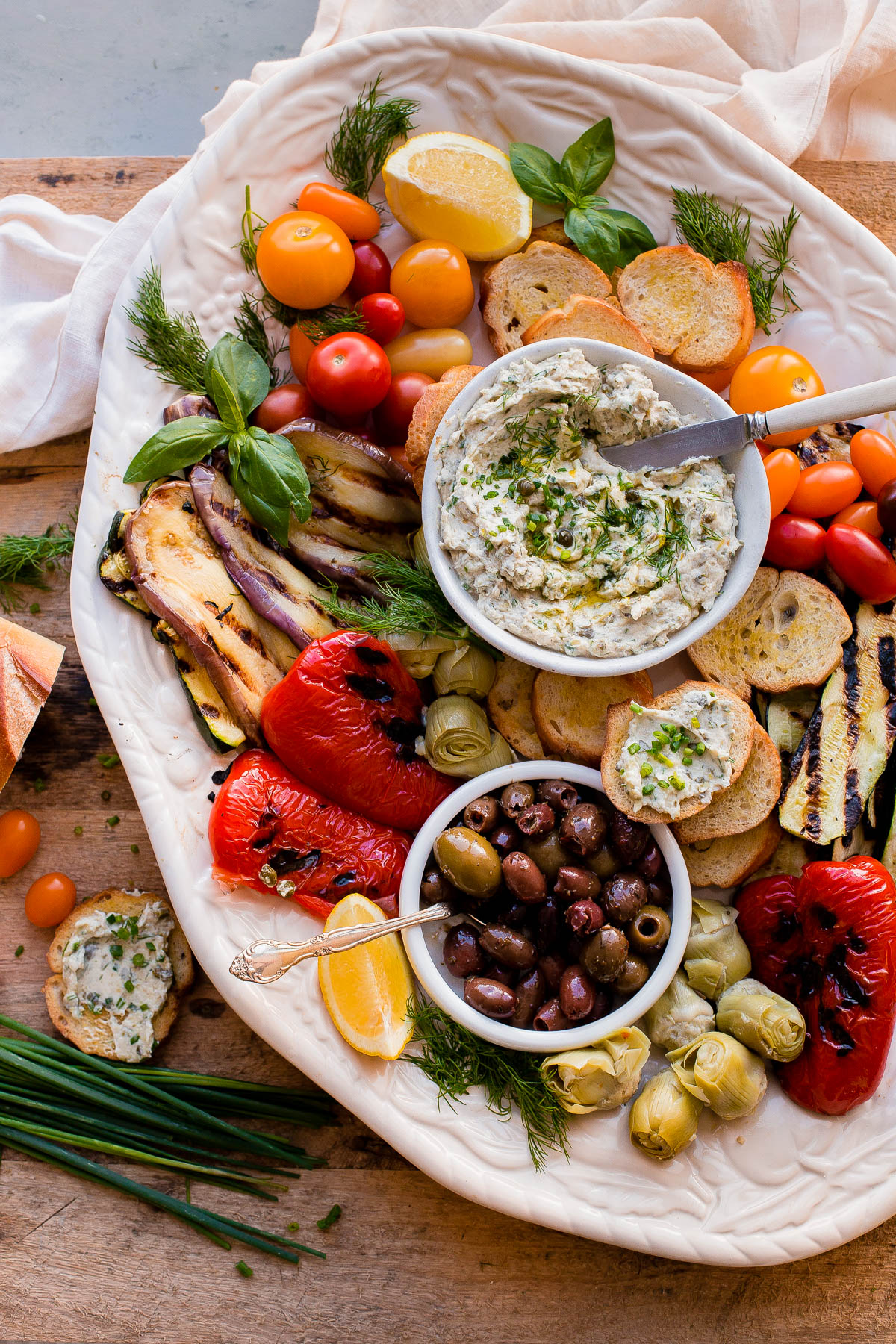 Tuna Crostini with Italian Antipasto - A Beautiful Plate