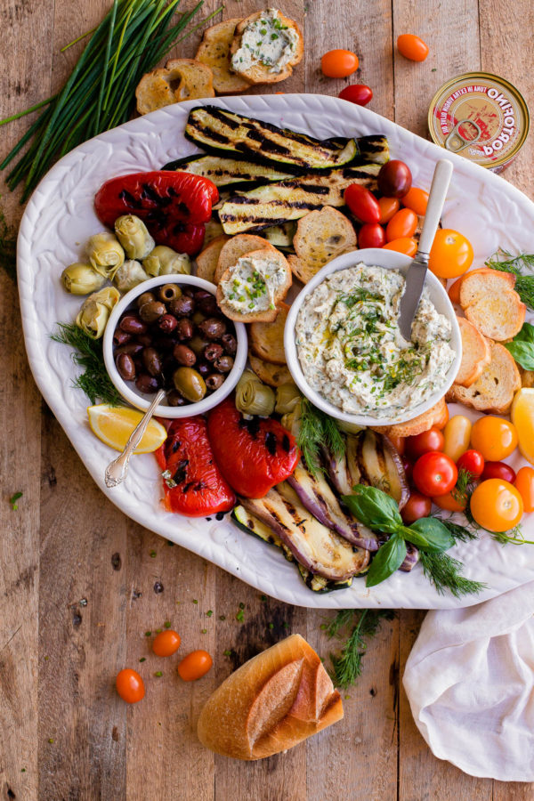 Italian Antipasto Platter with Tuna Crostini