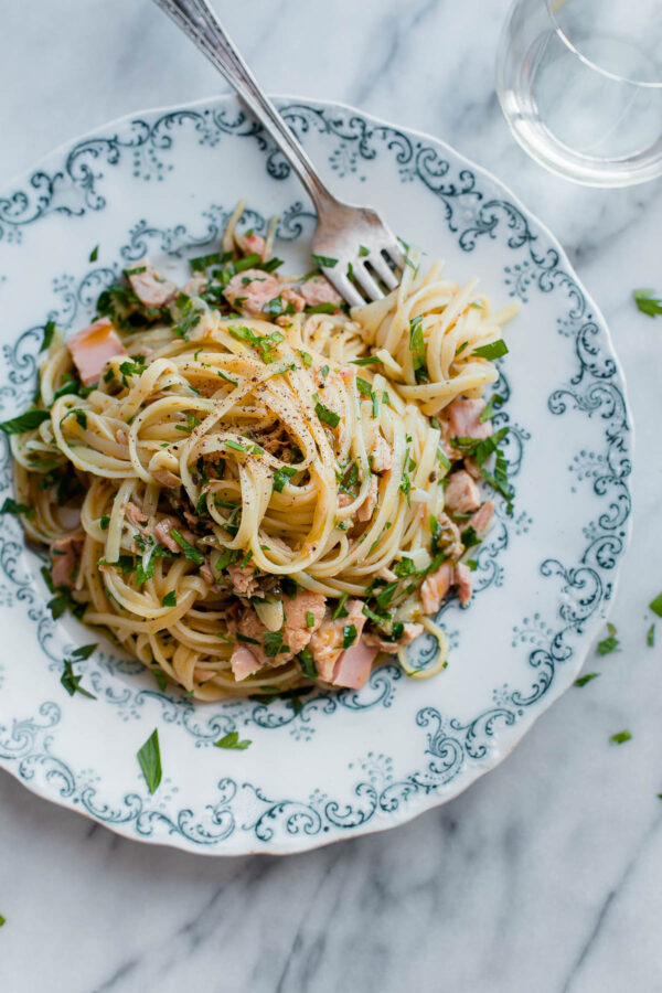 Tuna Pasta with Capers and Parsley (with video!) - A Beautiful Plate