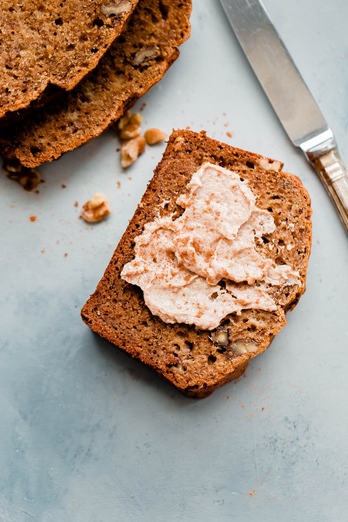 Sliced Banana Walnut Bread 