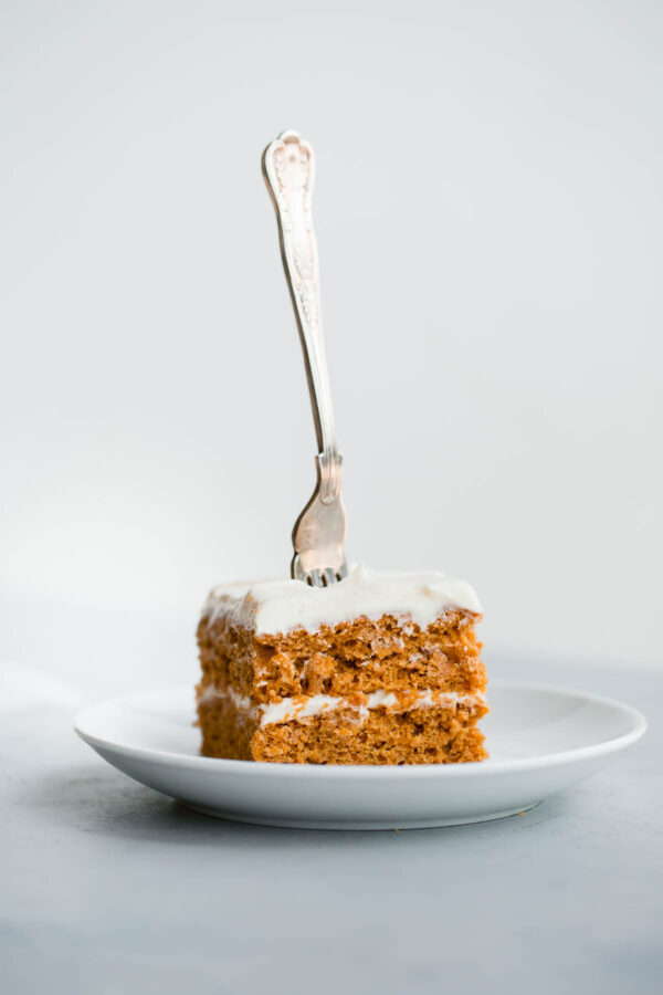 Pumpkin Sheet Cake with Spiced Cream Cheese Frosting. A rich, decadent fall cake!