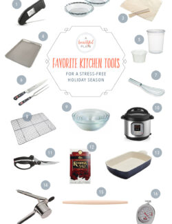 Favorite Kitchen Tools for a Stress-Free Holiday Season - my favorite tools to always on have on hand during the holiday season.