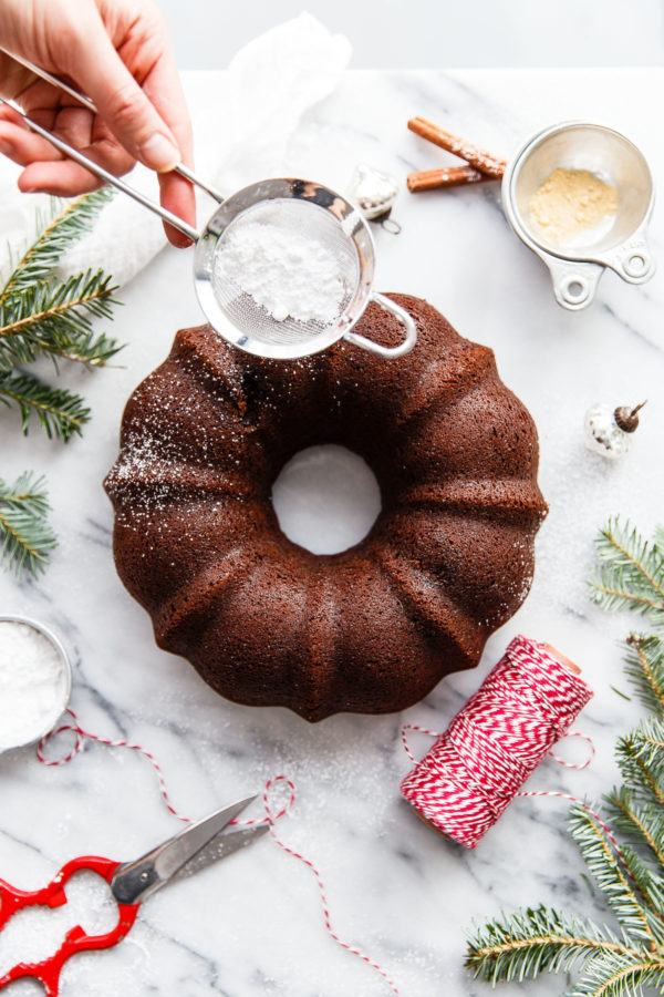 Gingerbread Bundt Cake With Eggnog Whipped Cream A Beautiful Plate