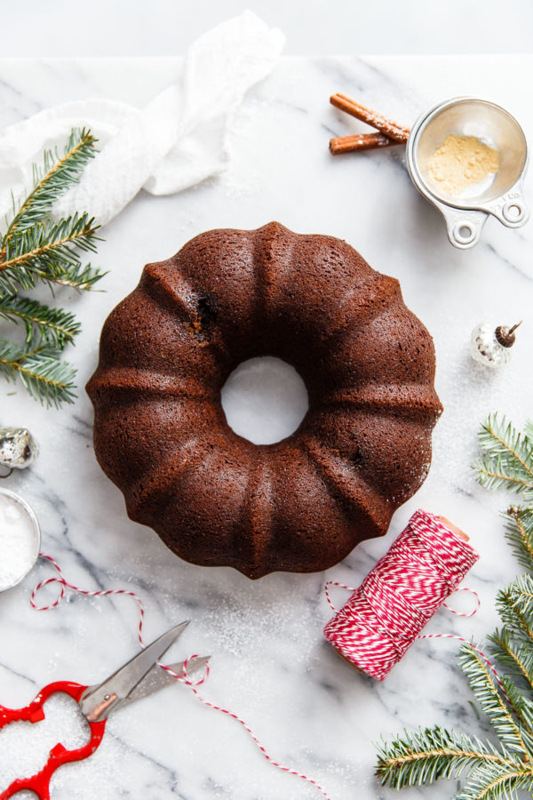 Gingerbread Bundt Cake (with Eggnog Whipped Cream) - A Beautiful Plate