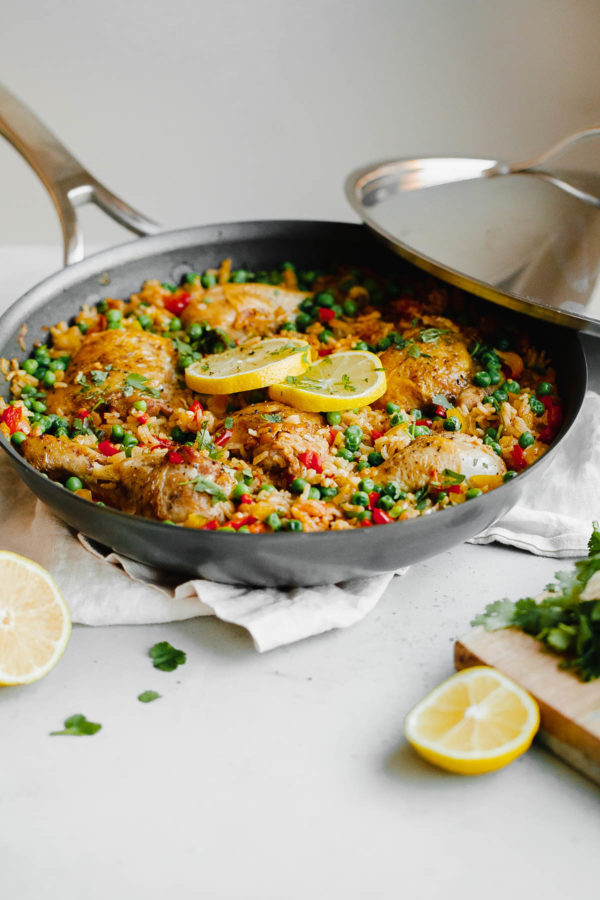 Arroz Con Pollo in a Pan