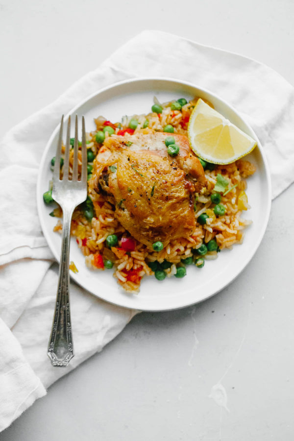 Arroz Con Pollo on a plate 