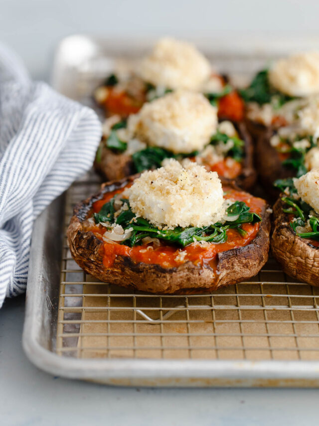 How to make stuffed portobello mushrooms - A Beautiful Plate