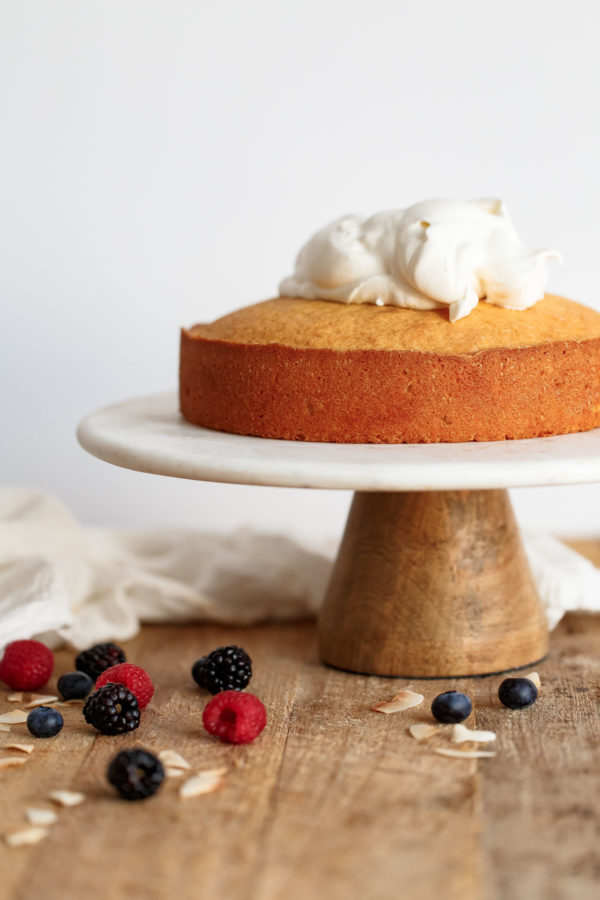 Lemon Coconut Cake with Cream